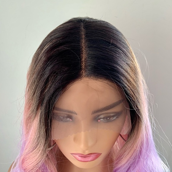 So Pretty! 26” Ombre Pink Lilac Premium Fiber Wig for Daily Wear or Cosplay - Picture 3 of 14